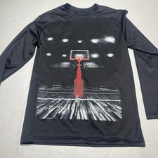 TEK GEAR youth Long Sleeve L Black Basketball Graphic Moisture Wicking