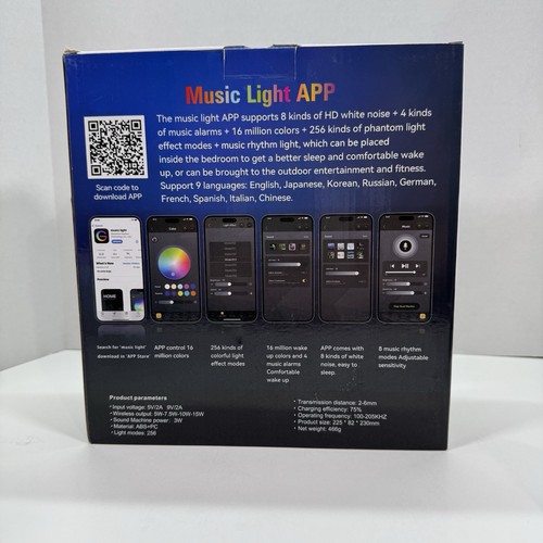 LED Wireless Charger Ambience Light, Multifunctional Table Lamp Alarm Clock B... - Picture 3 of 9