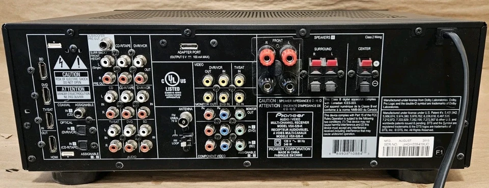 Pioneer VSX-520 - 5.1 Ch HDMI Home Theater Surround Sound Receiver Stereo System - Image 2 of 2