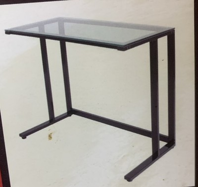 Lumisource Kappa Desk Glass Top Metal Frame Executive Office Desk New In Box