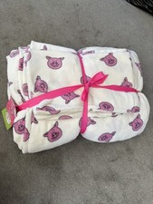 Marks & Spencer Percy Pig Fleece Bedset king size Duvet Cover & 2 Pillowcase