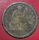 1843 US Seated LIBERTY SILVER Quarter! Old US Coin!