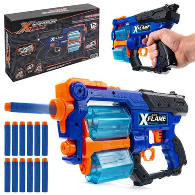 X-Flame Elite Karabiner Blaster 12 Darts Spielzeuggewehr Schaumstoff Kinder Gun - Bild 1 von 4