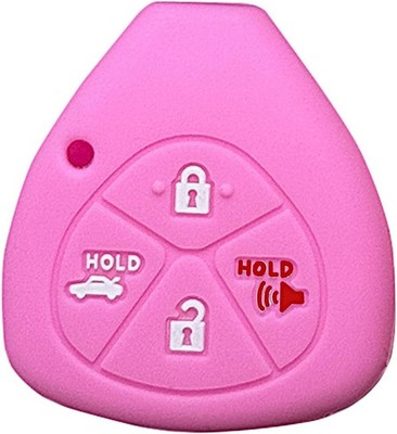 Key Fob Cover: 4 Buttons Silicone Remote Case Protector Fit for Re Color: Pink