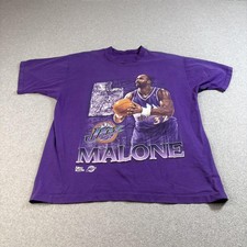 Vintage Utah Jazz Shirt Men Purple NBA Basketball Karl Malone Pro Player 90 READ