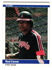 1984 Fleer - Rod Carew #511 California Angels HOF