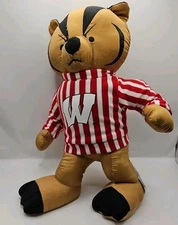 Vintage 1996 STUFFINS Plush Nylon Wisconsin Bucky Badger Mascot  12”