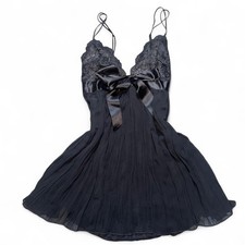 Vintage 90s Victoria s Secret black lace babydoll slip