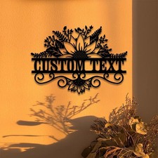 Personalized Sunflower Family Name Metal Sign / Custom Sunflower Metal Sign