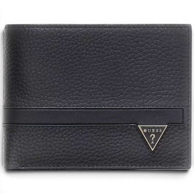 GUESS Monaco Bifold Portemonnaie S SLG Herren Schwarz Echtes Leder
