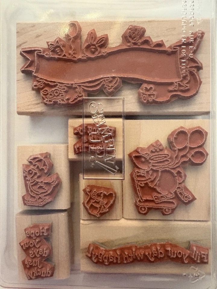 Novo conjunto de 2 selos de madeira com estampagem. Animais, florais e sentimentos - Imagem 2 de 4