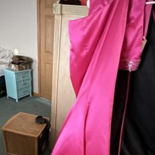 Sherri Hill Pink Beaded Strappy Sleeveless Long Prom Dress Size 6