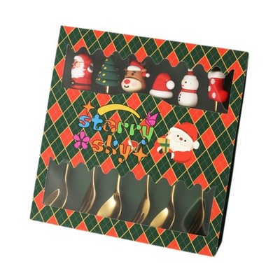 Weihnachtslöffel- und Gabel-Set, Besteck für Weihnachten, Hochzeit,