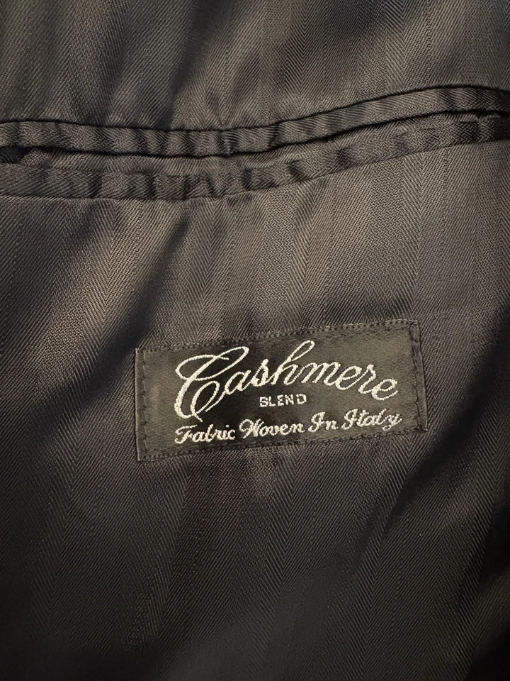 Ron CHERESKIN Italy Long Wool CASHMERE Blend Coat Overcoat Mens Size L - Image 4 of 4