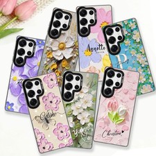3D Flower Personalised Cover For Samsung S26 Ultra S25 S24 S23 Phone Robust Case