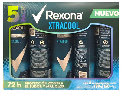 Rexona Men : Xtracool Antiperspirant Deodorant Spray, 5-Pack, 150 ml Each