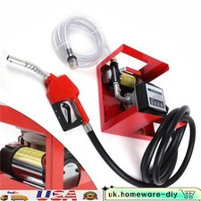 12V DC Electric Oil Fuel Diesel Transfer Pump W/ Mechanical Meter, Hose, Nozzle