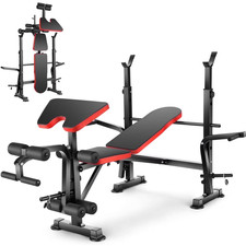 600lbs 6-in-1 Adjustable Bench Weight Bench Home Gym Fitness Workout Exercise US