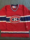 蒙特利尔加拿大人 CCM Maska 空气针织球衣 尺寸 L 红色/蓝色 NHL 曲棍球 复古 90 年代