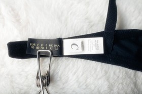 La Perla 32C Black Peekaboo Eyelet Balconette Bra Underwire Designer