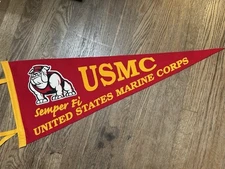 Collegiate Pacific Semper Fi US Marine Corps Red Felt Rollable Pennant USA (78)