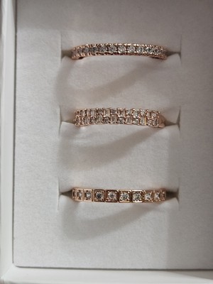 Bomb Party Rings Sz 10 Luxe Layers Rise And Slay Cubic Zirconia On Rose Gold