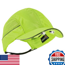 Ergodyne Skullerz 8960 LED Bump Cap, Baseball Style, Short Brim, Lime