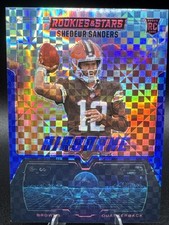 Shedeur Sanders 2025 Panini Rookies & Stars Blue Plaid Airborne Pro Bowl QB RC