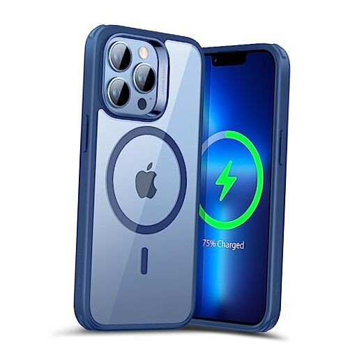 for Case, Compatible with MagSafe, Shockproof iPhone 13 Pro Clear Blue