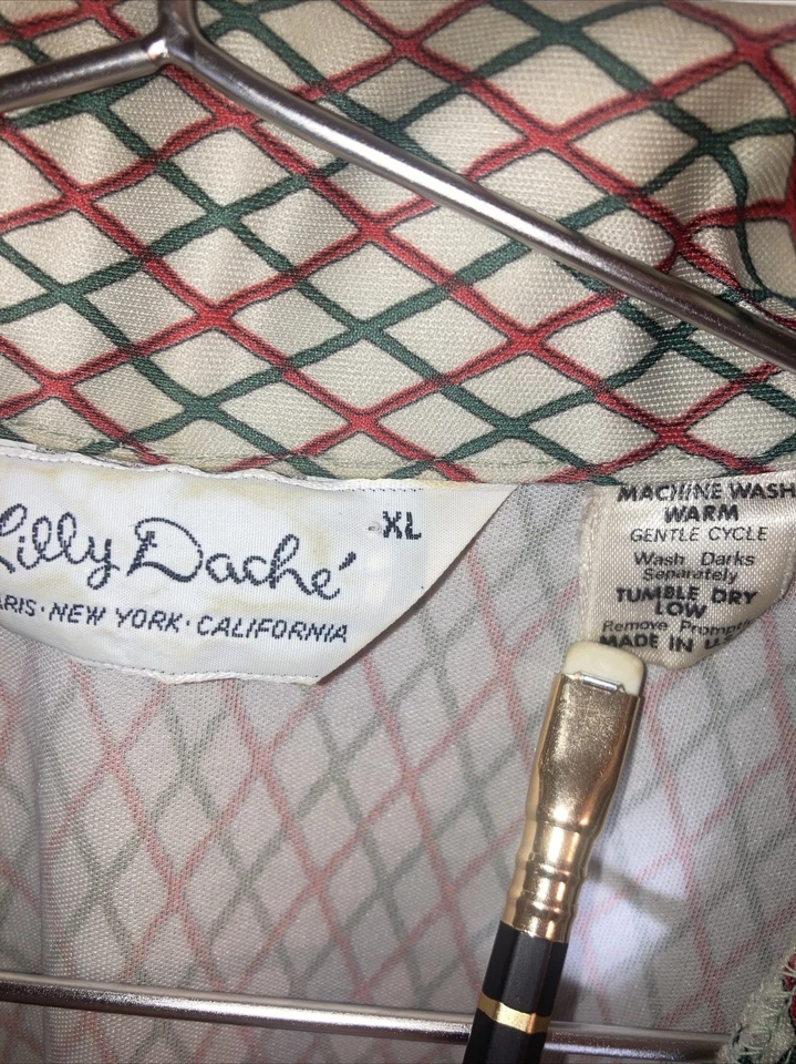 Винтажная мужская футболка 60-е 70-е средний размер диско полиэстер эластичная в горошек Lilly Dache - Изображение 2 из 4