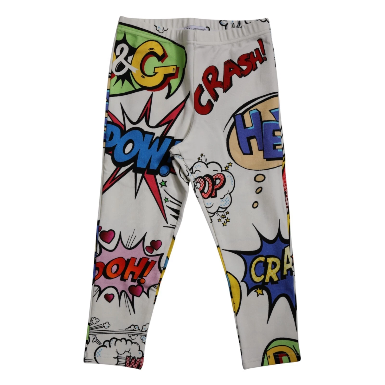 DOLCE & GABBANA Kids Pants White Cartoon Cotton Leggings s.Tag 12/18 mos 250usd