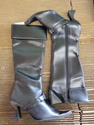 New Plats Black Sexy Witch or Pirate Buckle Costume Boots