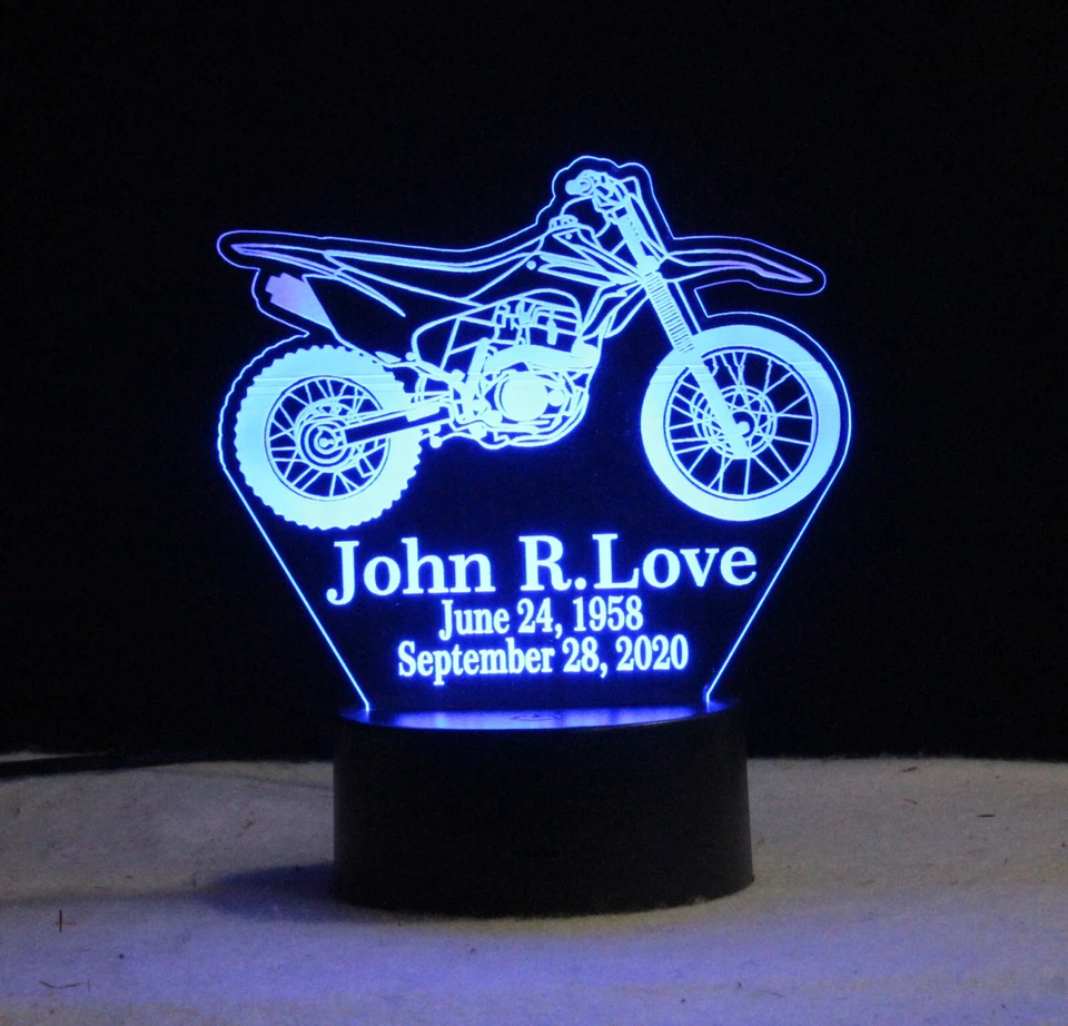 Sympathy Gift Motorcycle night light, Boys Gift, Loss of Dad, Loss of Father Foto 3 de 4