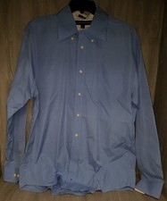 Tommy Hilfiger Men  s 80's 2ply Fabric Solid Dress Shirt Mens M Flag Logo 19