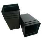 3.5" Square Deep Black Plastic Greenhouse Pots - Landmark  - Seeds Nursery
