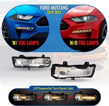 For 2018-2022 Ford Mustang Led Drl Fog Lights Lamp Clear Bumper Turn Signal For 2018-2022 Ford Mustang Led Drl Fog Lights Lamp Clear Bumper Turn Signal