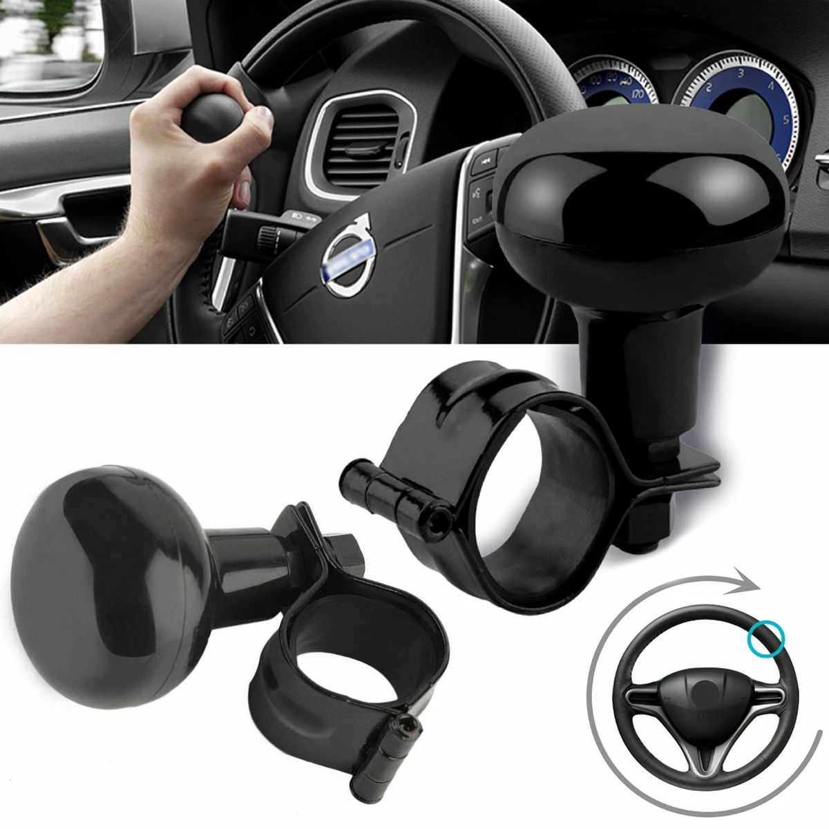 Universal Steering Wheel Knob Spinner Auto Heavy Duty Suicide Car Black  Handle