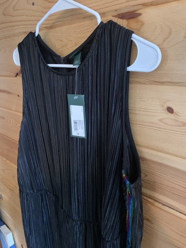 Wild Fable Sleeveless Cropped Bodre Rainbow Striped Crinkle Jumpsuit - Picture 11 of 12