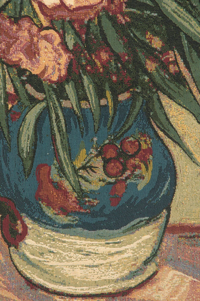 Adelfas y libros tapiz italiano arte de pared colgante decoración del hogar nuevo 38x54 pulgadas Foto 4 de 4