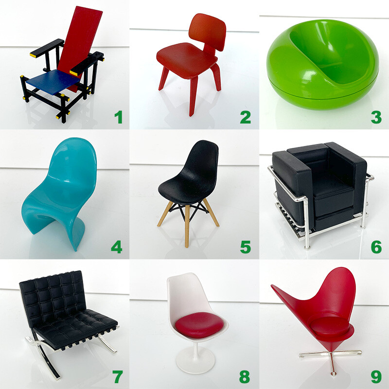 Rare Reac Japan Miniature 1/12 Scale Designer Chairs Vol.1 - Used 
