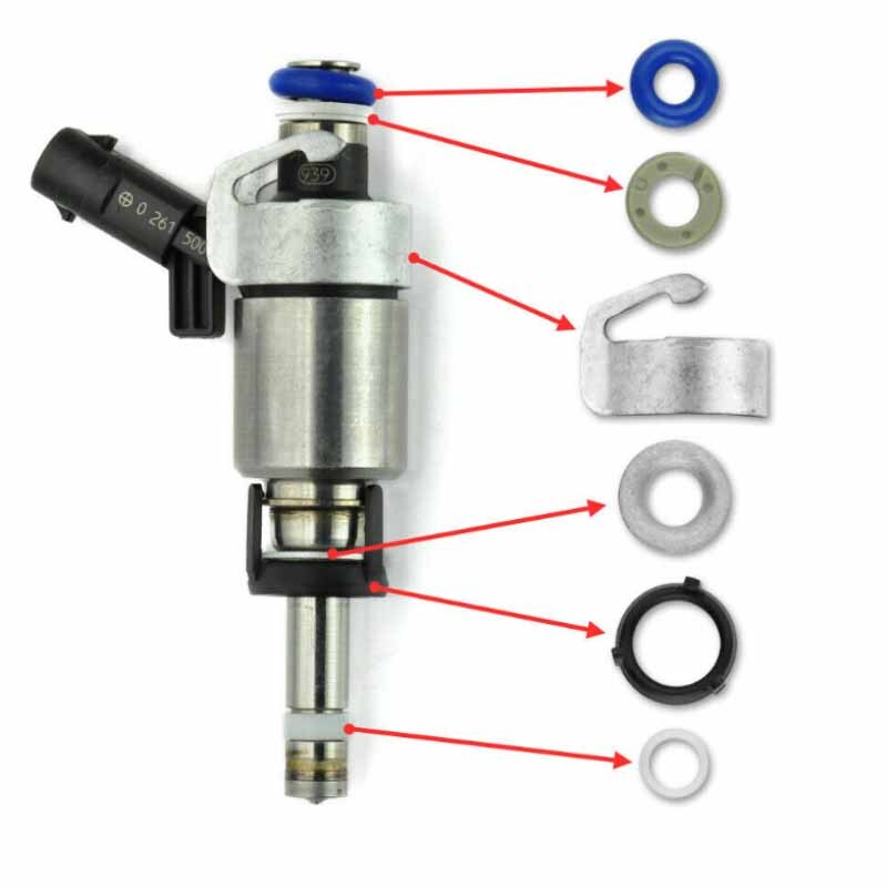 For Volkswagen Audi 06J998907D Fuel Injector O-Ring Kit Teflon Seals Washers Cl