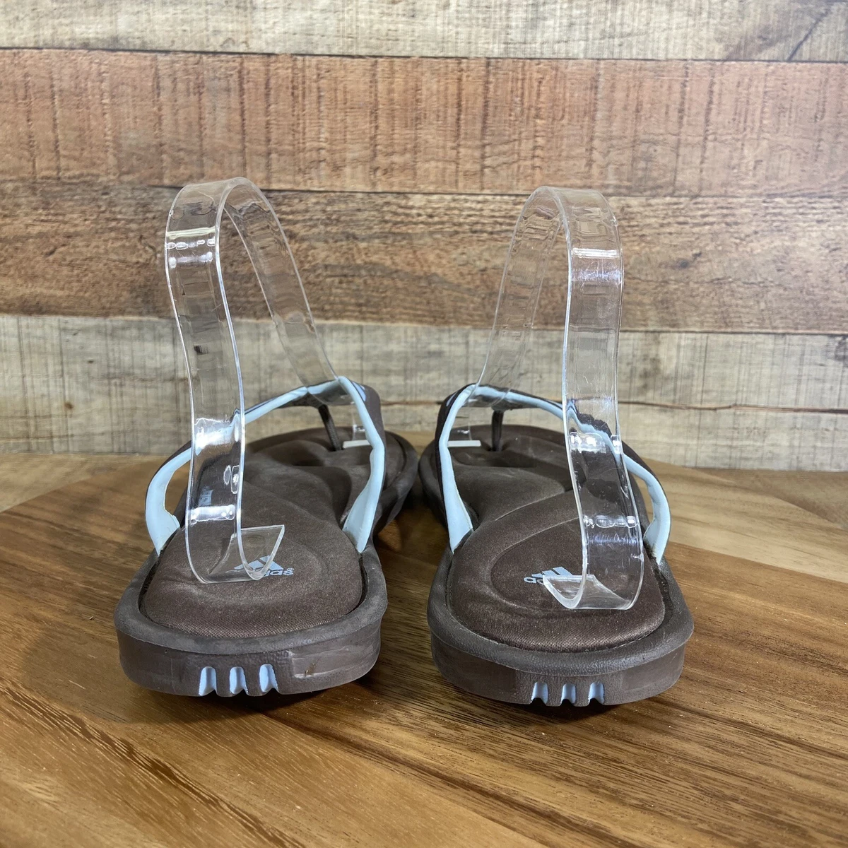 Adidas Fit Foam Soft Comfort Footbed Thong Sandals Brown Mens Size