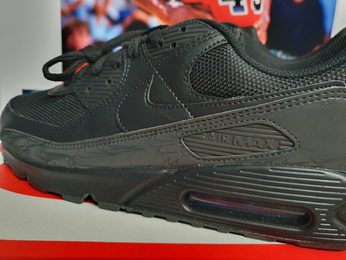 Nike Air Max 90 Black Blue Reflective Men's UK 12 EUR 47.5