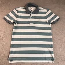 Lacoste Shirt Mens 3 Blue Stripped Polo Preppy Logo Pullover Normcore Dad Golf