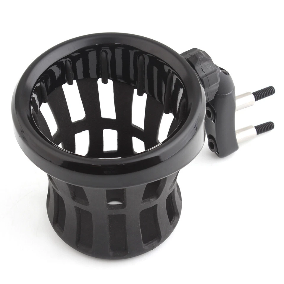 Portabotellas universal para manillar con cesta de malla de montaje para Harley Dyna Foto 4 de 4