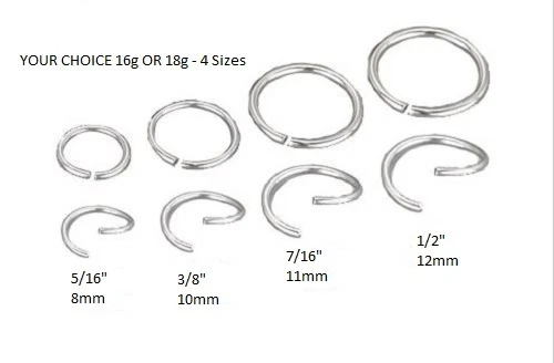 Anillo Quirúrgico Acero Inoxidable Recocido Flexible Tabique Nariz Labio Oreja Aro Falso Foto 2 de 2