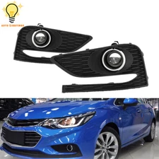 For 2016 2017 2018 Chevrolet Cruze Pair of Fog Lights Lamps w/Cover Switch Kits