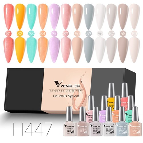 7.5ml 6/12Pcs/Set Gel Nail Polish Set Kit UV LED Nail Art Gel Jelly Varnish Gel - Picture 44 of 56