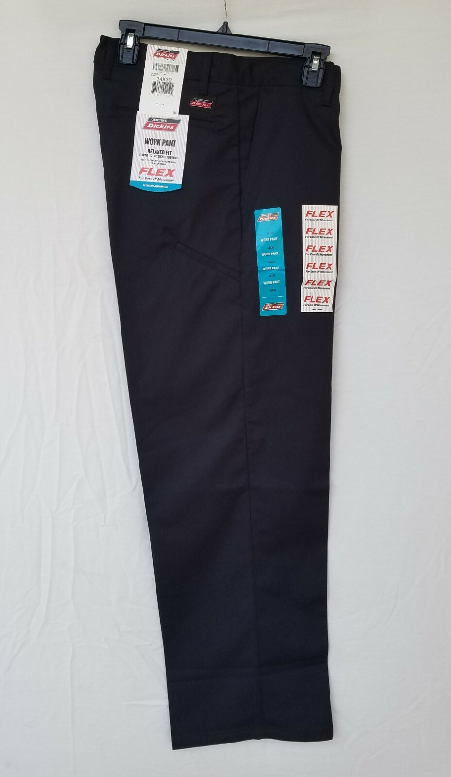 New Men's Dickies Relaxed Fit Work Pants GP6388 Flat Front Straight Leg  Black