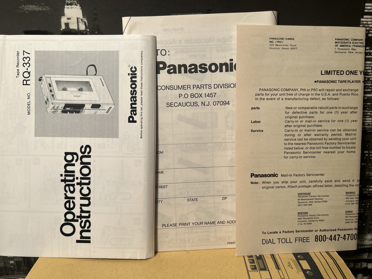 Vintage 1981 Panasonic Cassette Recorder Player Tested Working In